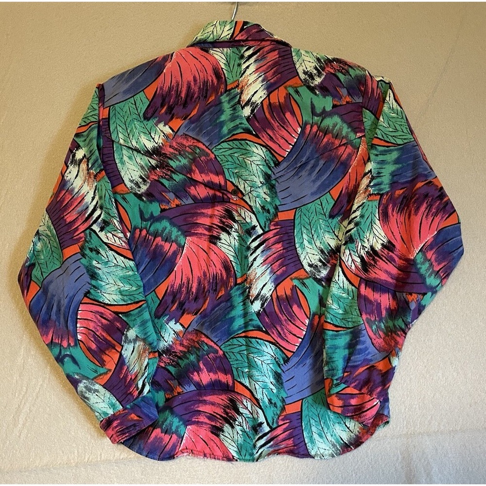 80's Roper Western Shirt Womens Sz 7/8 Rodeo Cowboy Feathers Cape Design USA - Picture 2 of 14